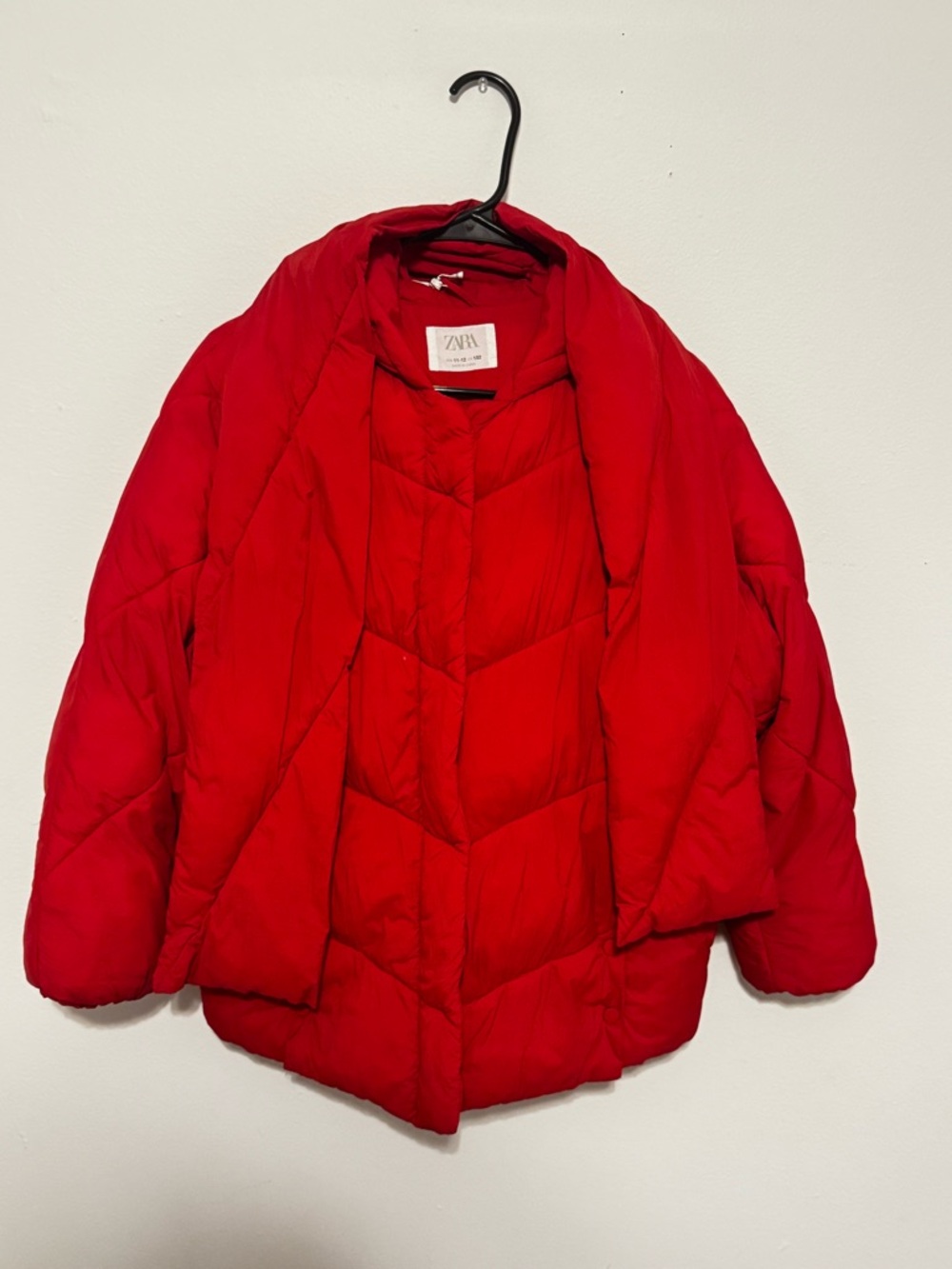 Zara Bright Red Oversized Puffer Jacket